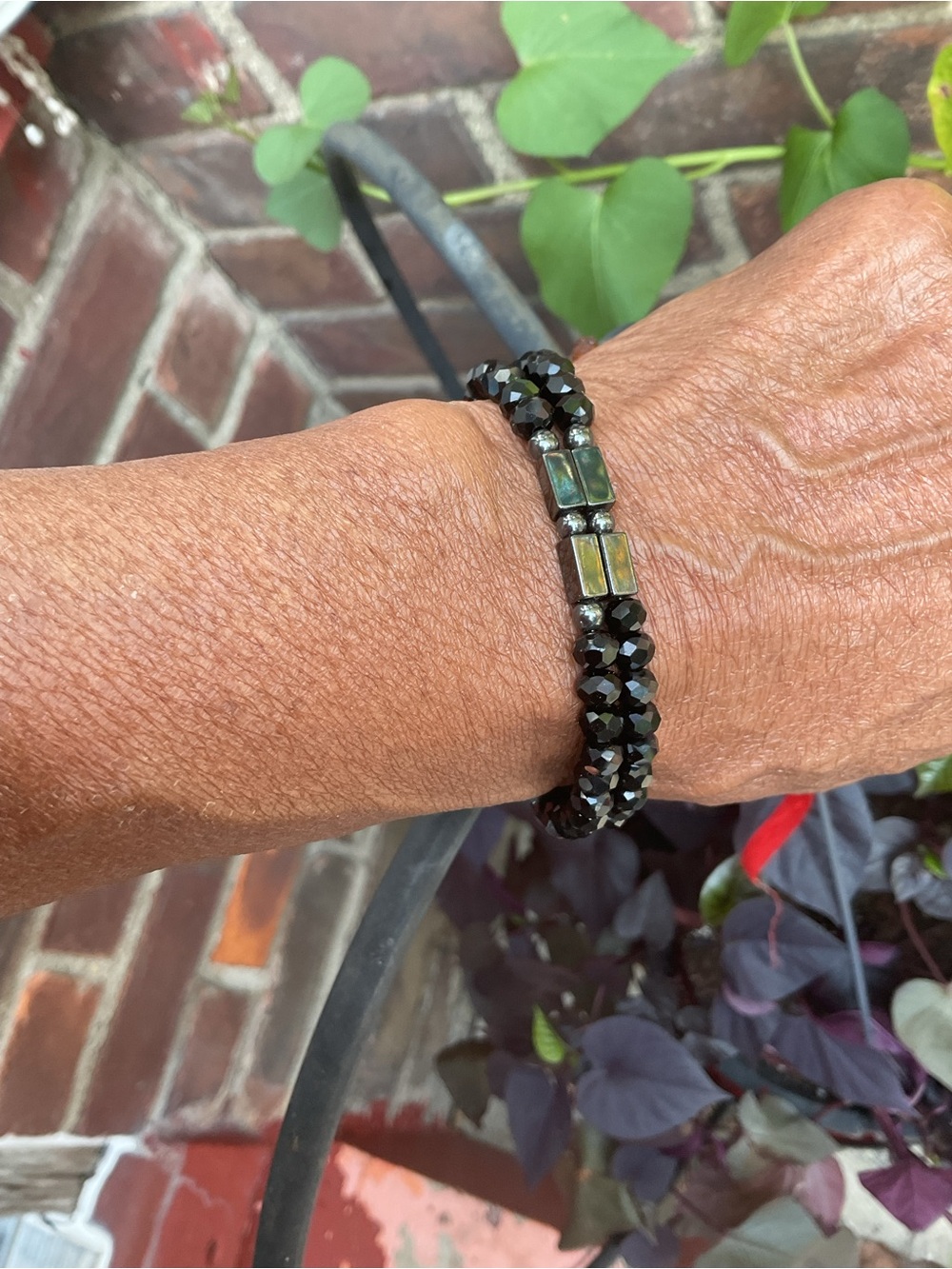 Men’s Black Crystal Magnetic Hematiite Bracelet Set🖤🖤